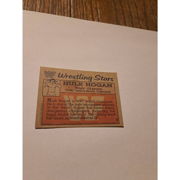 1987 Topps WWF Hulk Hogan Trading Card #3 Vintage Wrestling - Picture 2 of 3